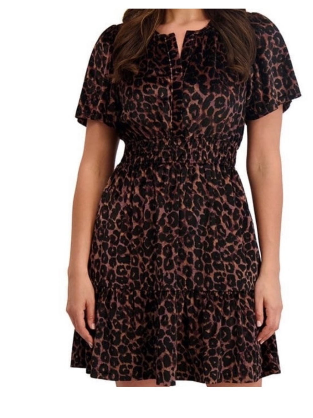 French Connection Velvet Leopard Print Dress. NWT Sz XS